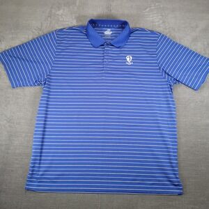 Hard Rock Golf Ahead Extreme Mens XXL Blue Striped Polo Shirt Short Sleeve‎
